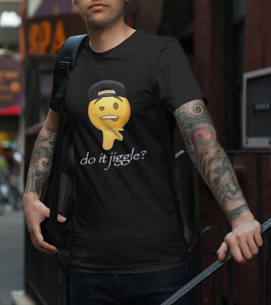 Do It Jiggle Emoji With Backwards Baseball Cap T-Shirt