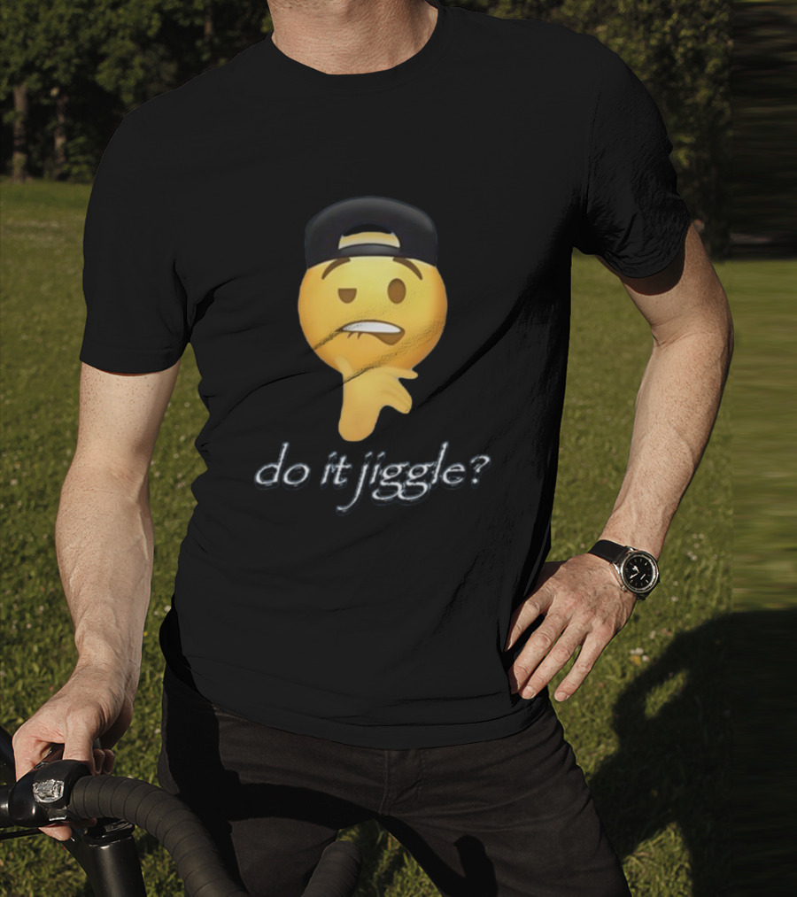 Do It Jiggle Emoji With Backwards Baseball Cap T-Shirt