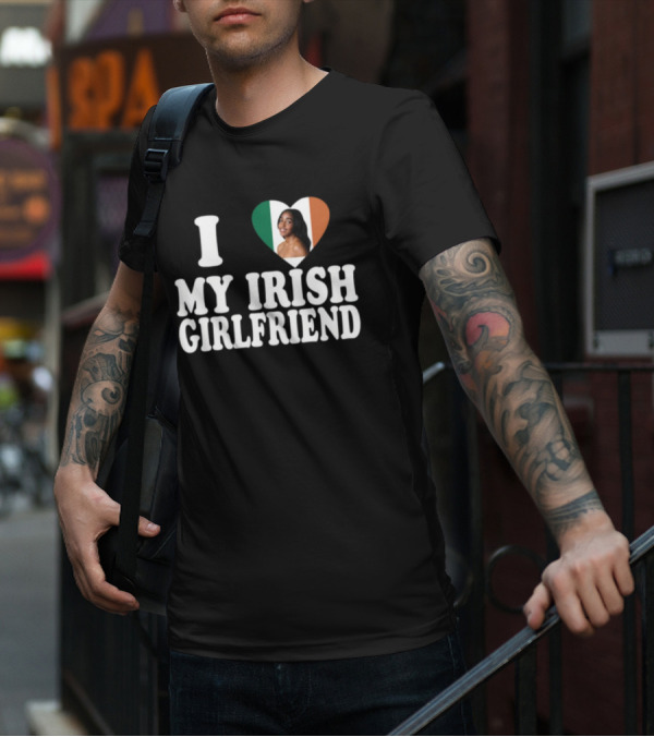 Luketaylorr I Love My Irish Girlfriend Irish Flag Heart Ayo Edebiri T-Shirt