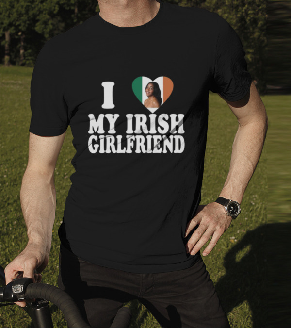 Luketaylorr I Love My Irish Girlfriend Irish Flag Heart Ayo Edebiri T-Shirt