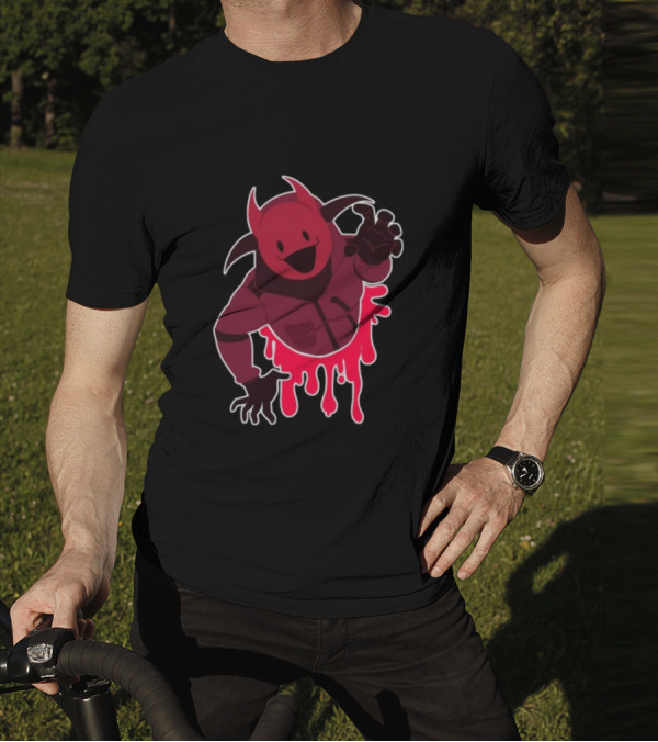 Reddsmess Get Over Here Dripping Red Demon Suit Character T-Shirt
