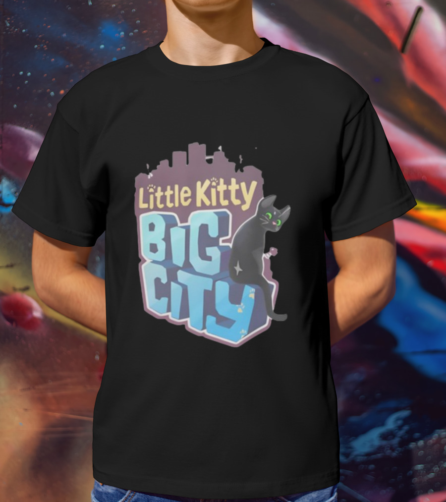 Little Kitty Big City Playful Cat Adventure T-Shirt