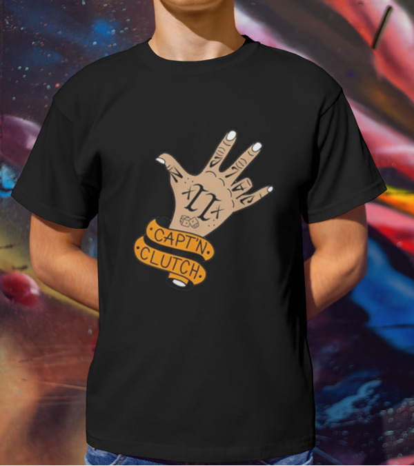 My Business Man Capt'n Clutch Hand Tattoo Numerals Banner T-Shirt