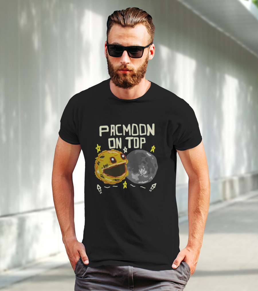 Pacmoon On Top Pacman And Moon With Stars And Arrows T-Shirt