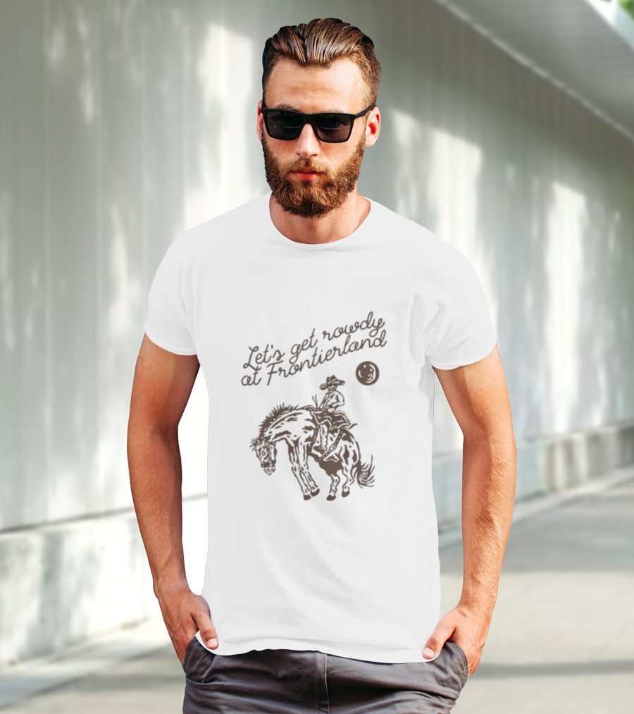 Adelaidesfort Store Let's Get Rowdy At Frontierland Cowboy And Horse Scene T-Shirt