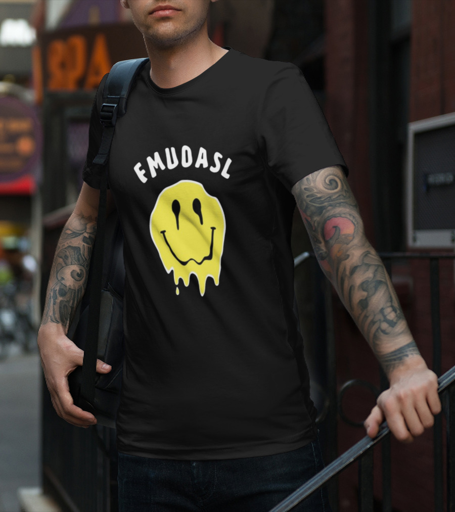 FMUOASL Thou Shalt Not Rave At EDC Smiley Face Drip T-Shirt