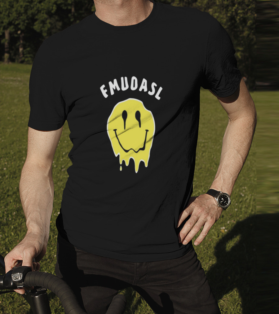 FMUOASL Thou Shalt Not Rave At EDC Smiley Face Drip T-Shirt