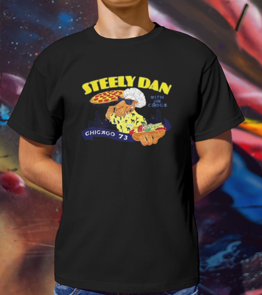 Steely Dan With Jim Croce Pizza Chef Chicago 73 T-Shirt