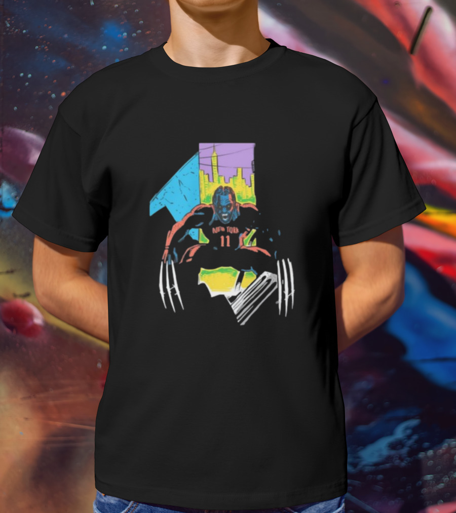 New York Wolverine Brunson Basketball Claws Skyline T-Shirt
