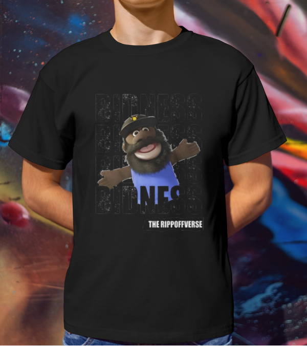 The Rippoffverse Bidness Character With Blue Tank Top And Cap T-Shirt