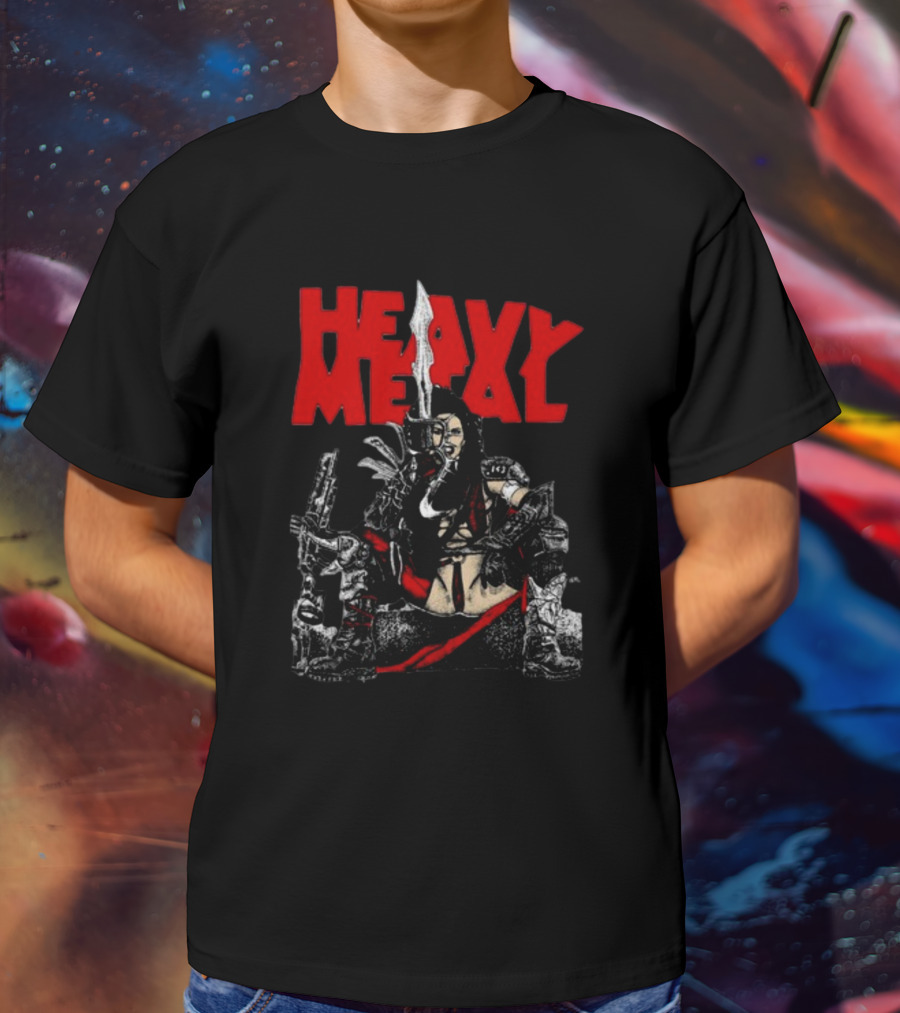 Heavy Metal Warrior With Weapons And Armor T-Shirt
