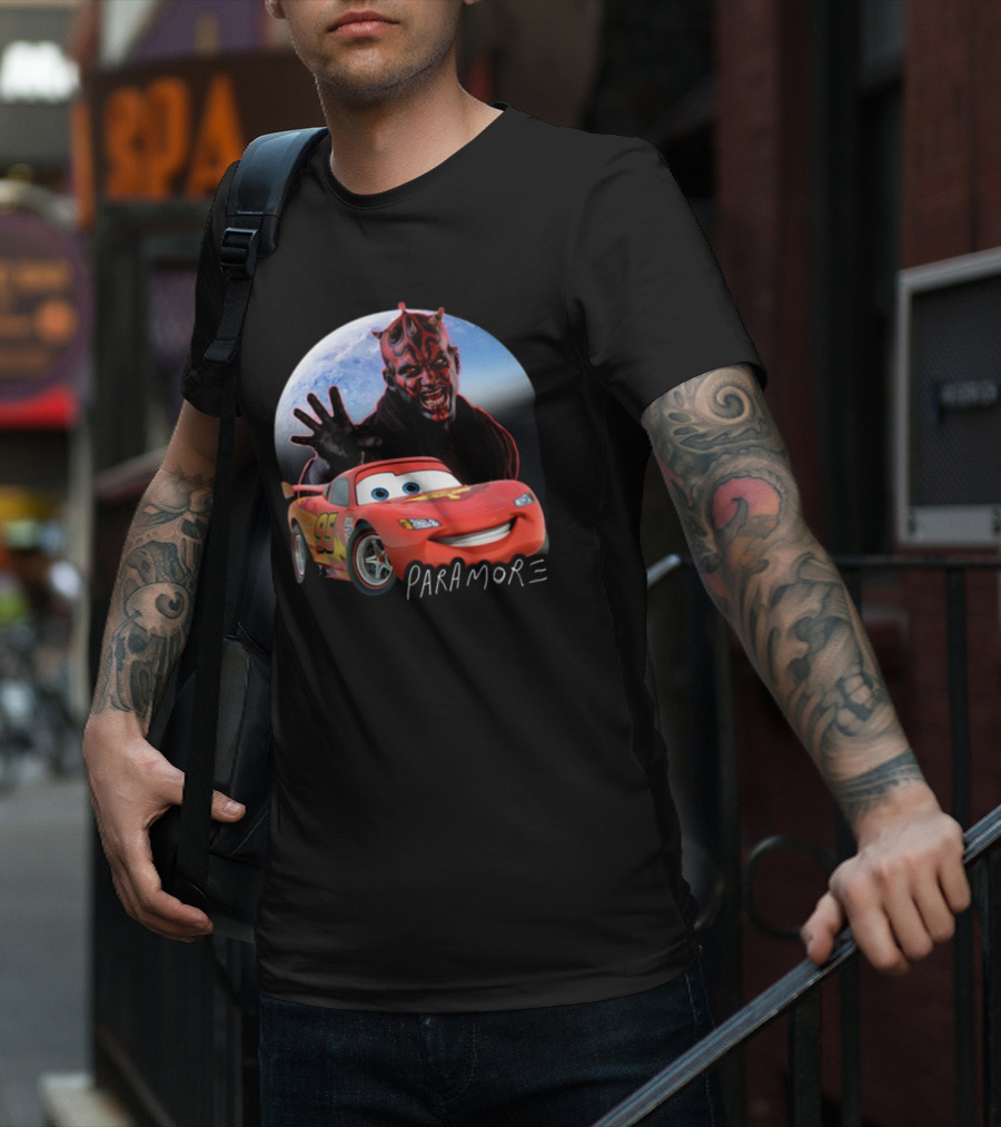 Paramore Let Your Heart Win Lightning McQueen Darth Maul Crossover T-Shirt