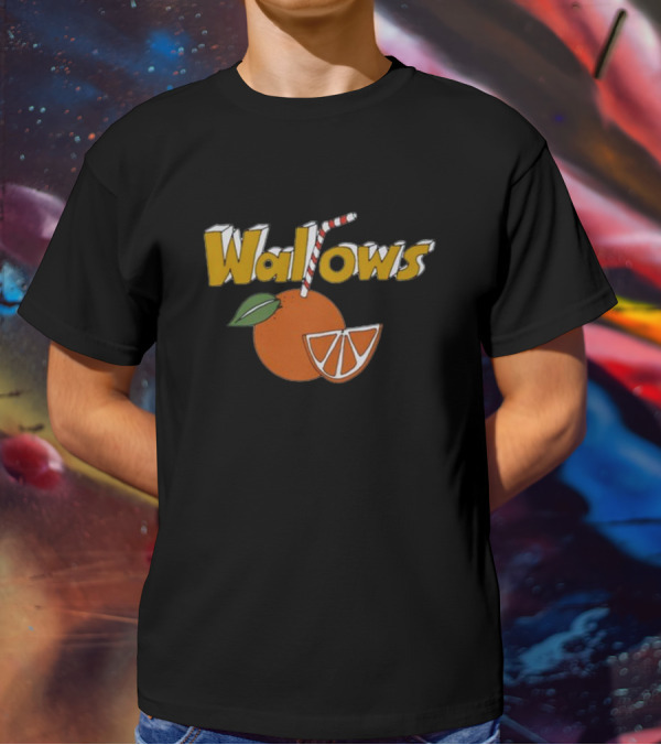Wallows Orange Juice Stripe Straw T-Shirt