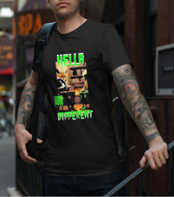 Hella Different Fox And Alien Enjoying A Spot Of Tea T-Shirt