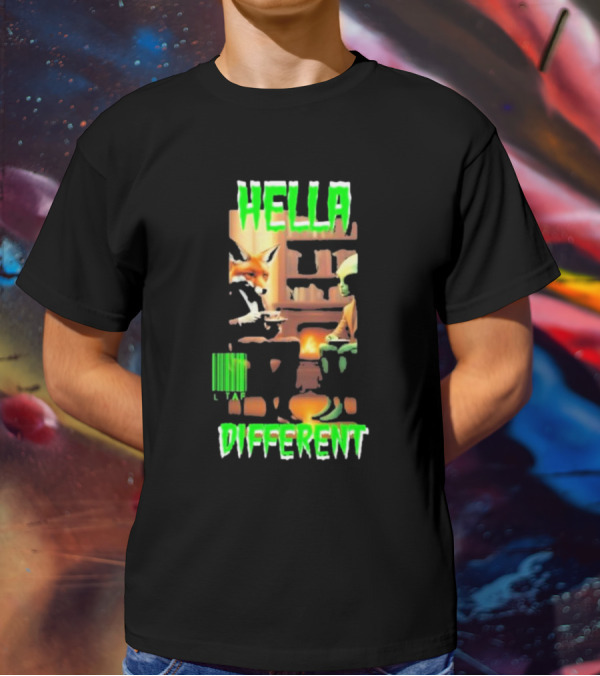 Hella Different Fox And Alien Enjoying A Spot Of Tea T-Shirt