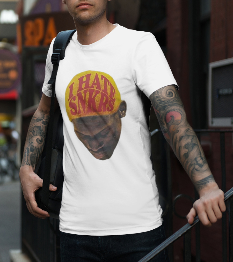 I Hate Snkrs Retro Style Bold Text On Yellow Hat T-Shirt