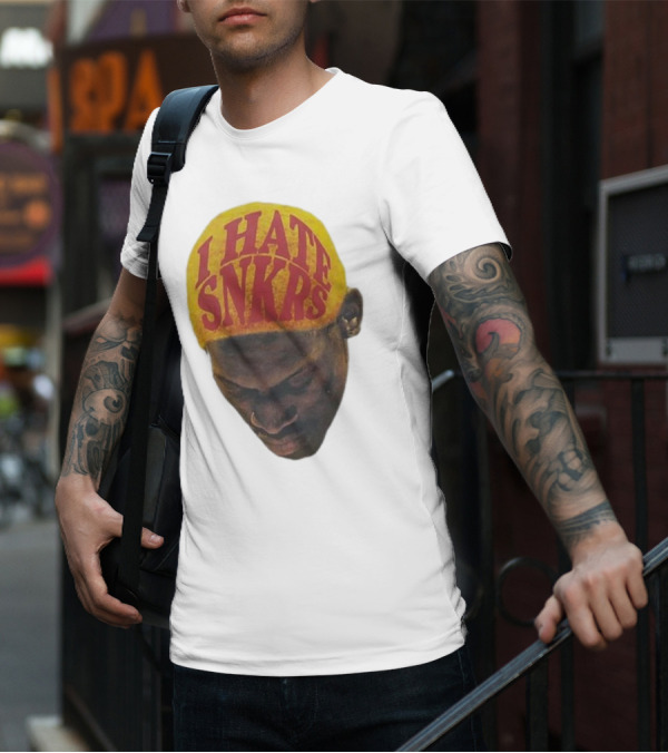 I Hate Snkrs Retro Style Bold Text On Yellow Hat T-Shirt
