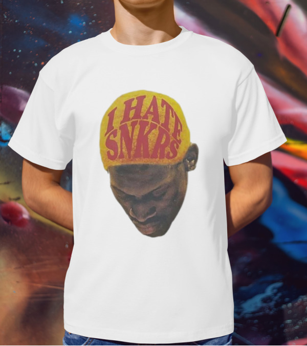 I Hate Snkrs Retro Style Bold Text On Yellow Hat T-Shirt