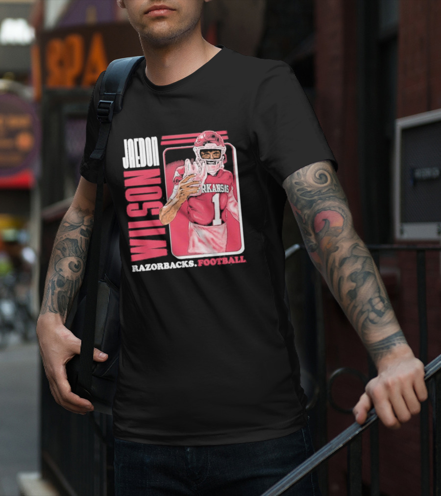 Jaedon Wilson Arkansas Razorbacks Football Cartoon Player T-Shirt