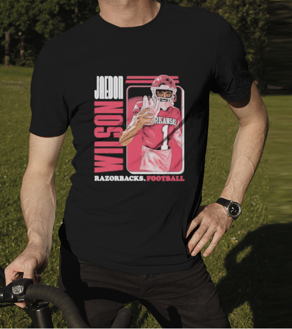 Jaedon Wilson Arkansas Razorbacks Football Cartoon Player T-Shirt