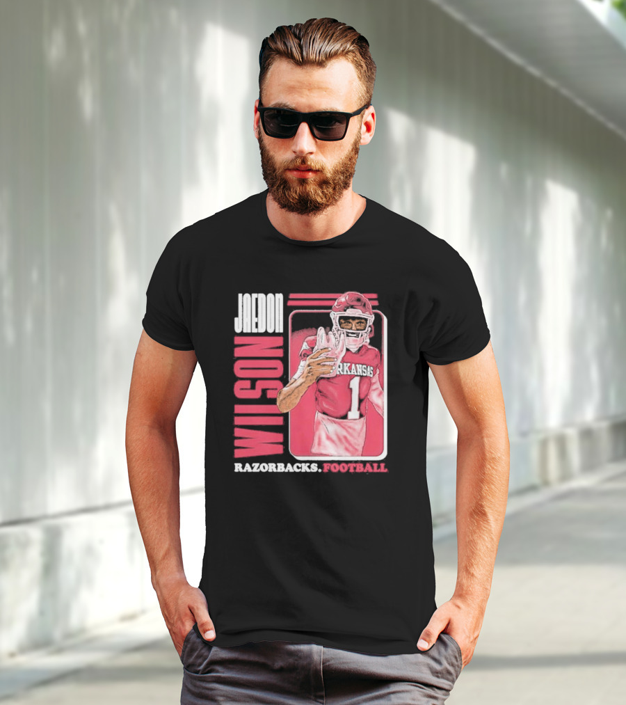 Jaedon Wilson Arkansas Razorbacks Football Cartoon Player T-Shirt