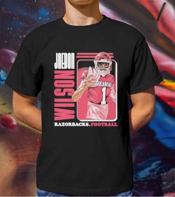 Jaedon Wilson Arkansas Razorbacks Football Cartoon Player T-Shirt