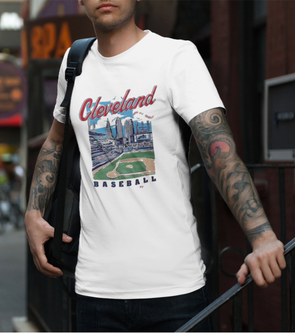 Cleveland Baseball Skyline Stadium Scene T-Shirt