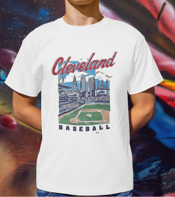 Cleveland Baseball Skyline Stadium Scene T-Shirt