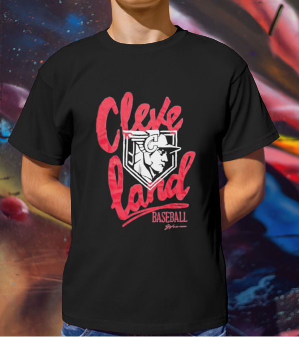 Cleveland Baseball Guardian Script T-Shirt
