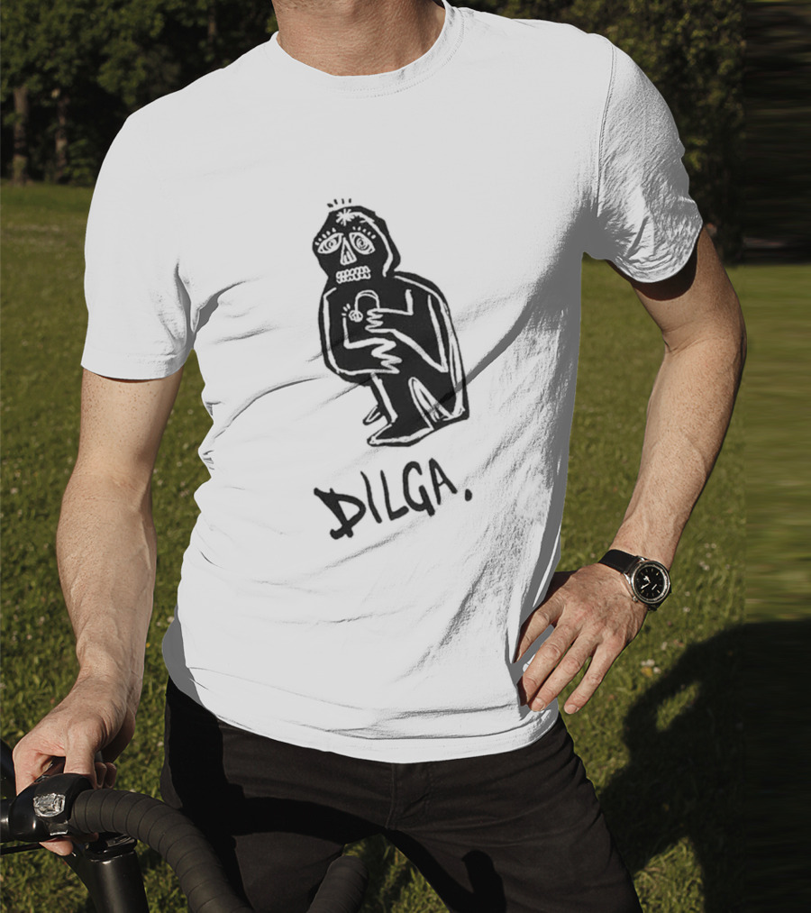DILGA Boxy Character Holding Lock T-Shirt