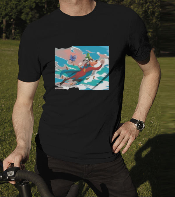 Disney Lorcana Super Goof Flying Hero Dog Adventure With Blue Bird Companion T-Shirt