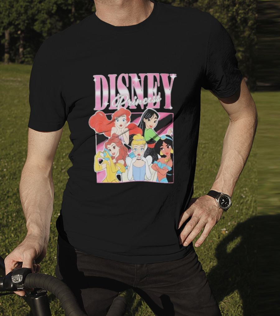 Disney Princess Group Ariel Belle Cinderella Jasmine Mulan T-Shirt