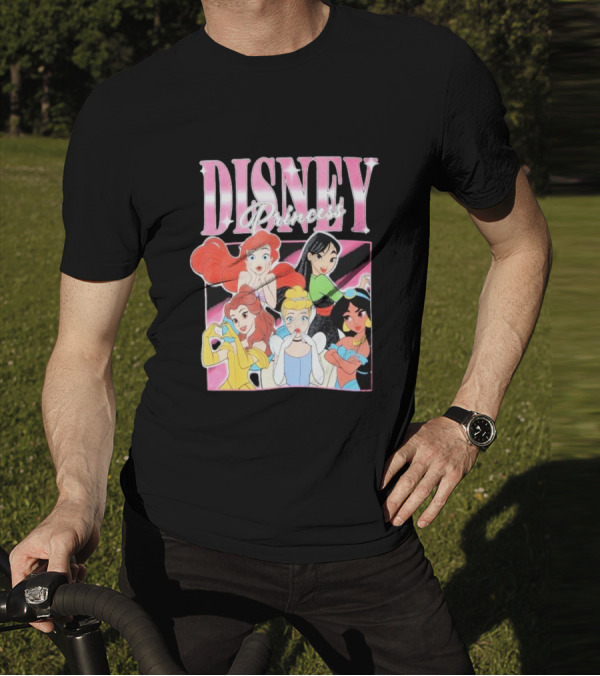 Disney Princess Group Ariel Belle Cinderella Jasmine Mulan T-Shirt
