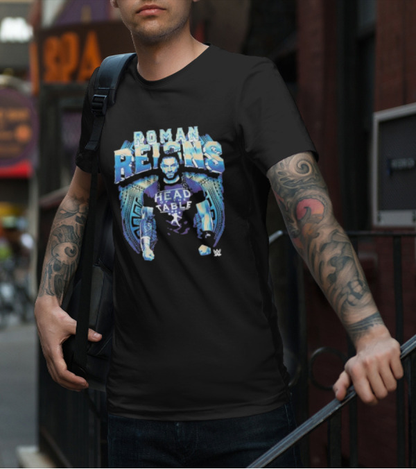 Roman Reigns Head Of The Table WWE Blue Warrior T-Shirt