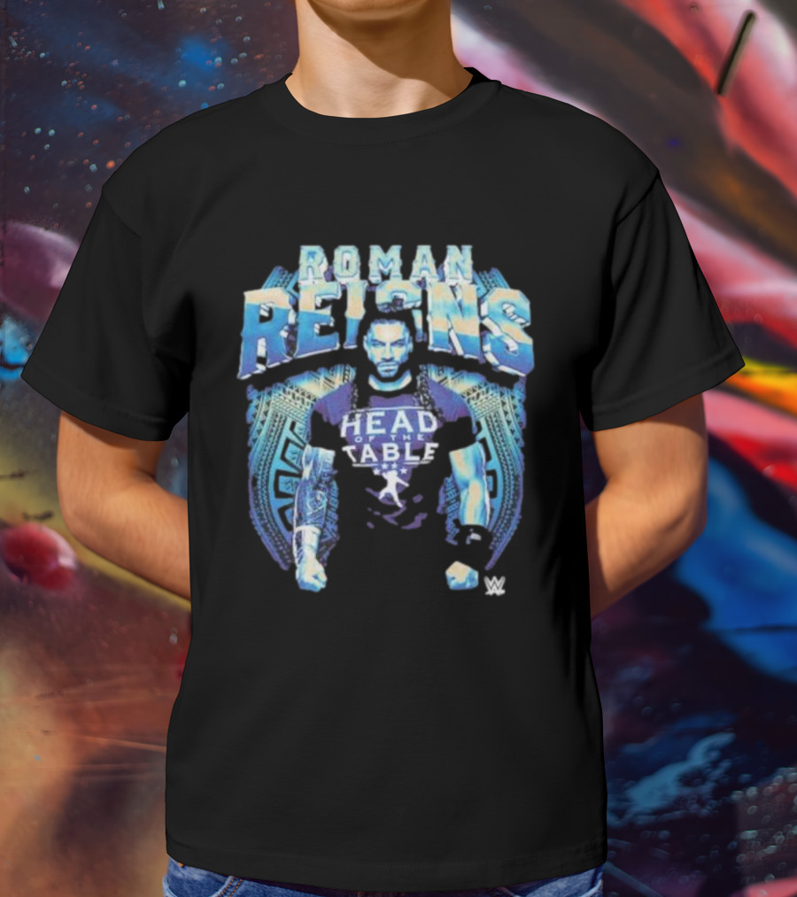 Roman Reigns Head Of The Table WWE Blue Warrior T-Shirt