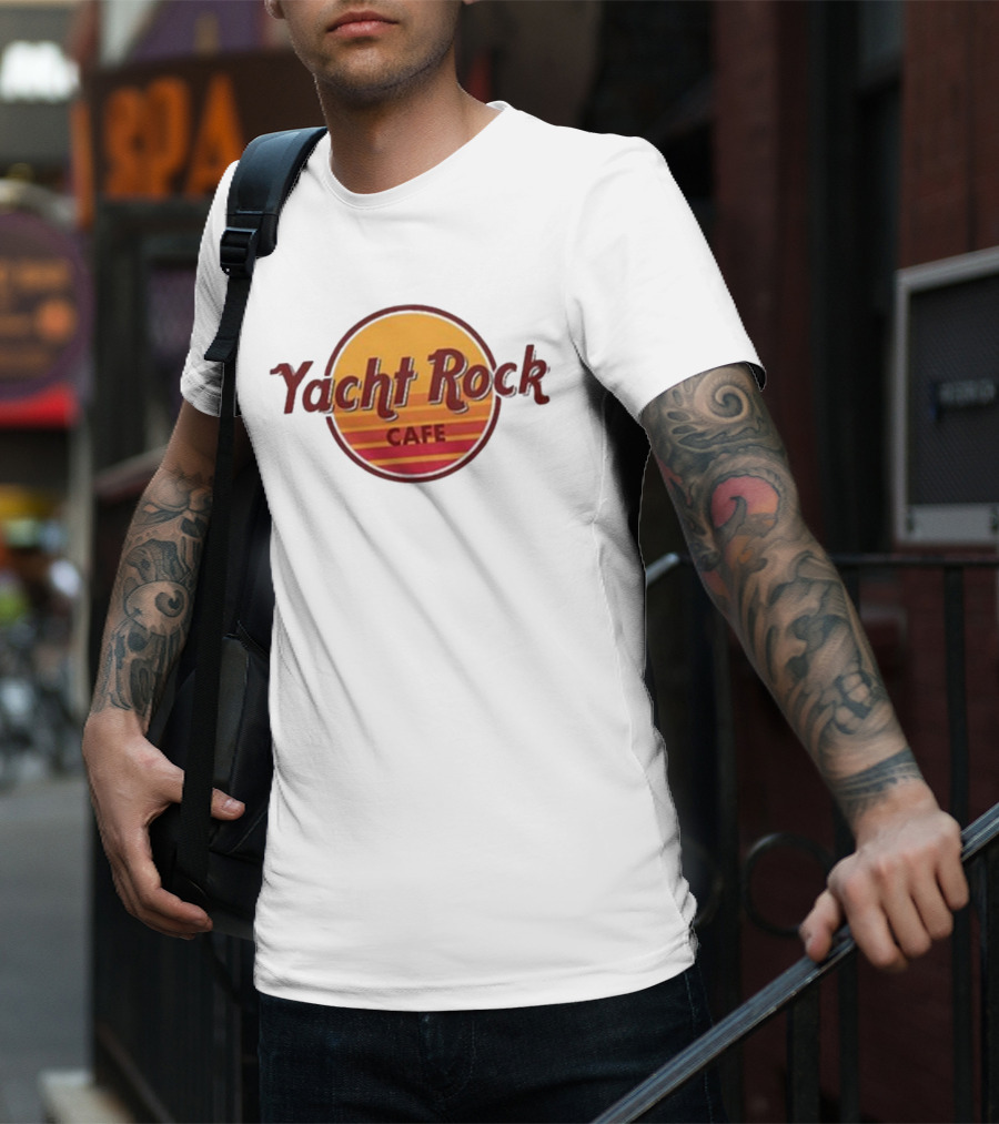 Yacht Rock Cafe Retro Sunset Circle T-Shirt