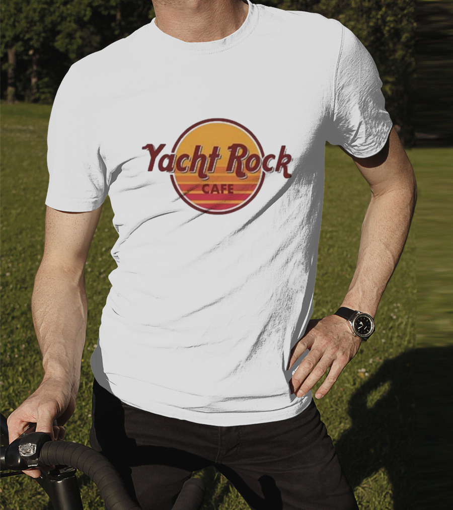 Yacht Rock Cafe Retro Sunset Circle T-Shirt