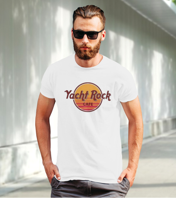 Yacht Rock Cafe Retro Sunset Circle T-Shirt