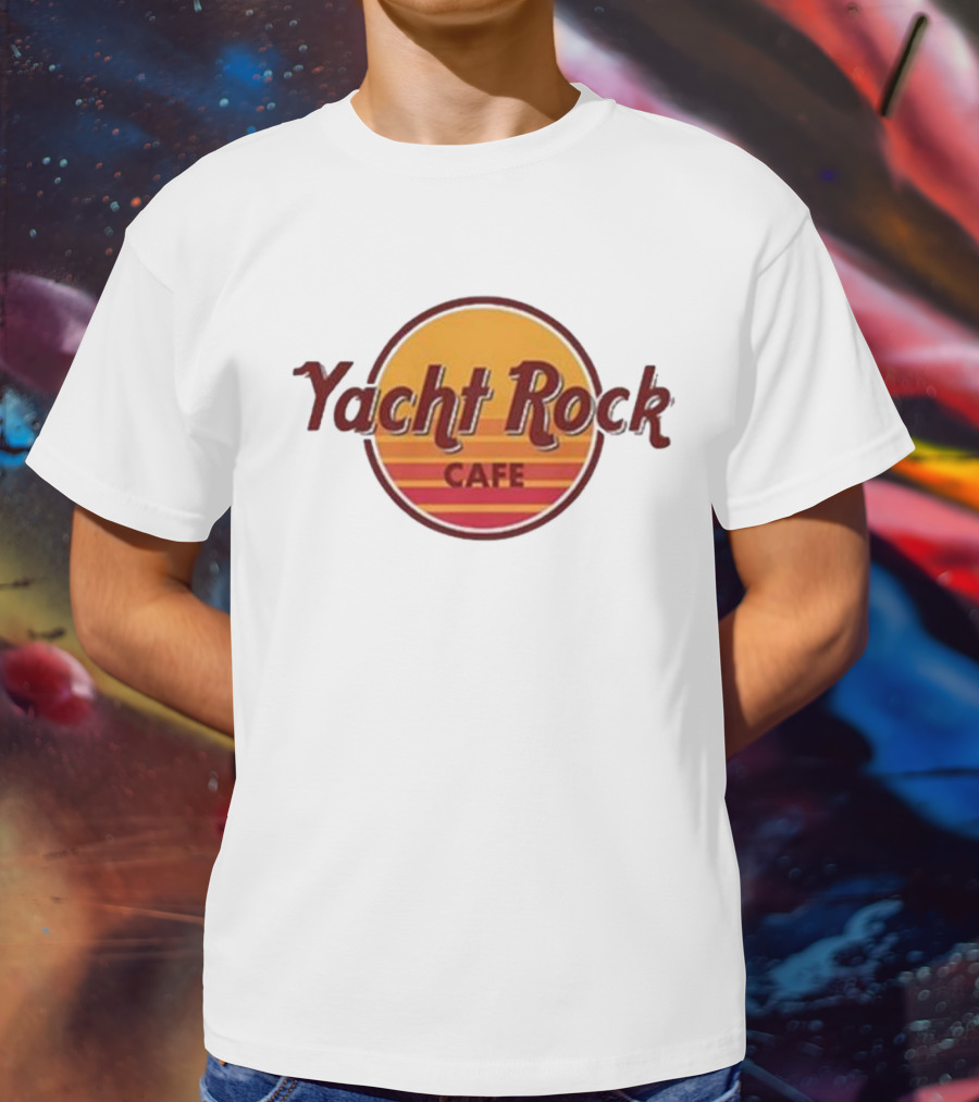 Yacht Rock Cafe Retro Sunset Circle T-Shirt