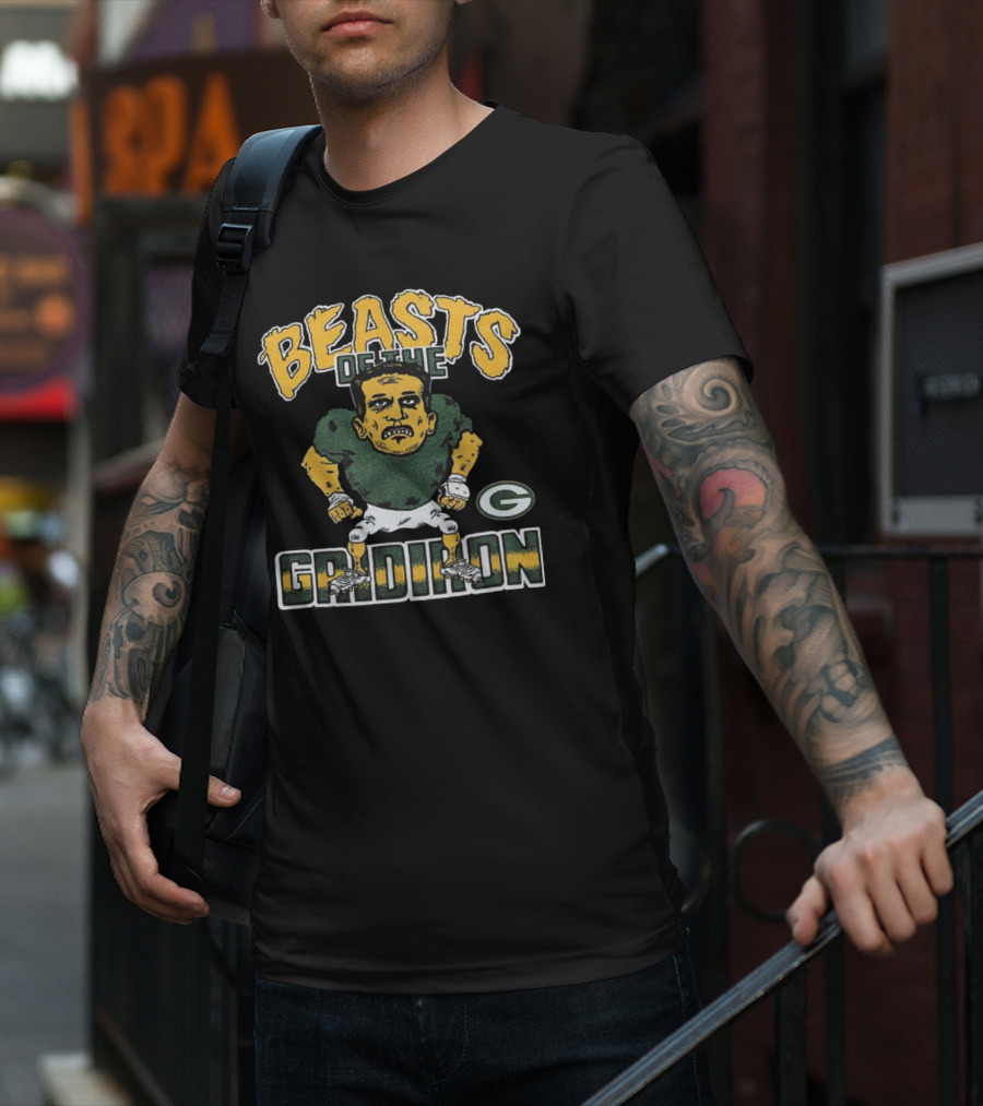 Green Bay Packers Beasts Of The Gridiron Football Player T-Shirt