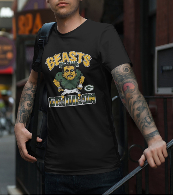 Green Bay Packers Beasts Of The Gridiron Football Player T-Shirt