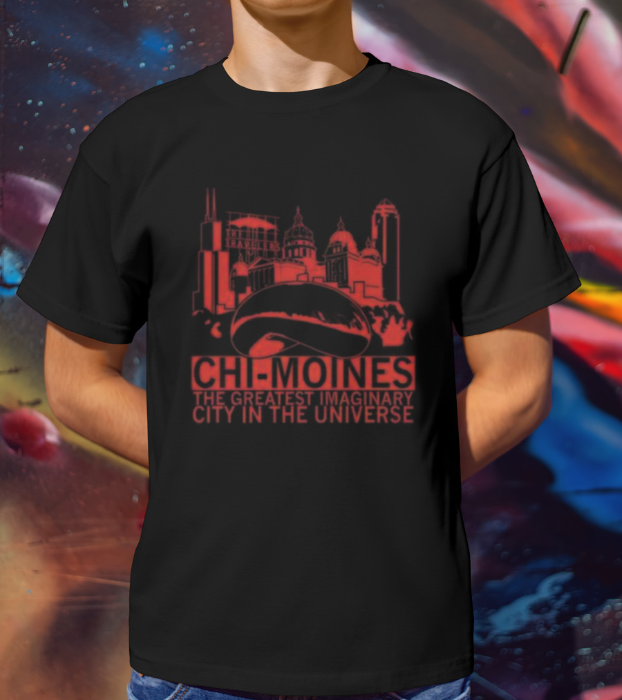 Chi-moines The Greatest Imaginary City In The Universe Skyline Red T-Shirt