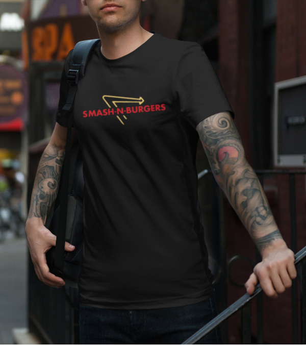 SMASH-N-BURGERS Arrow Symbol Neon T-Shirt