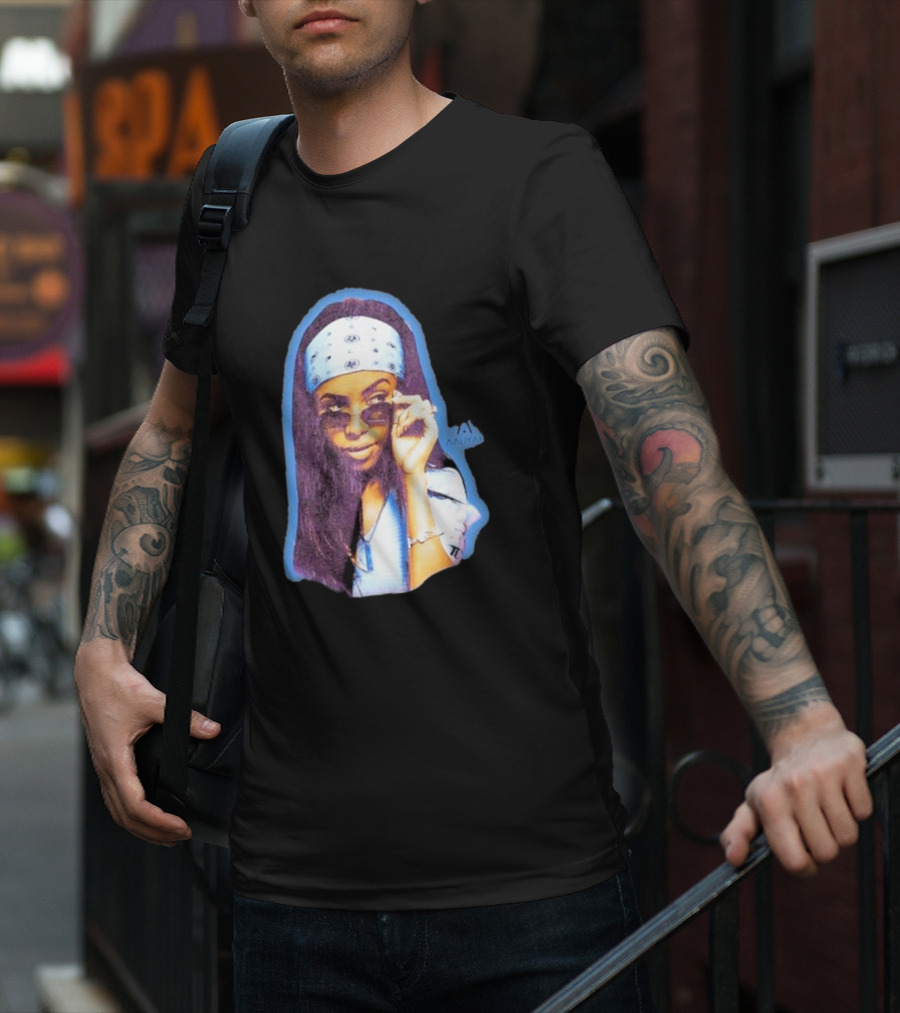 Zayn Malik Aaliyah Bandana Sunglasses Airbrush Purple T-Shirt