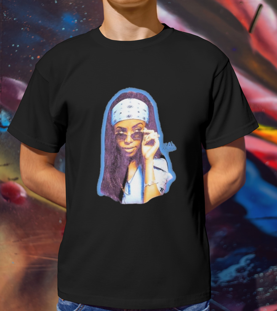 Zayn Malik Aaliyah Bandana Sunglasses Airbrush Purple T-Shirt