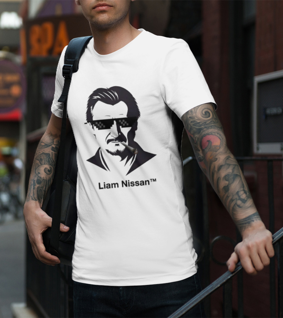 Liam Nissan Smoking Thug Life Sunglasses Mockup T-Shirt