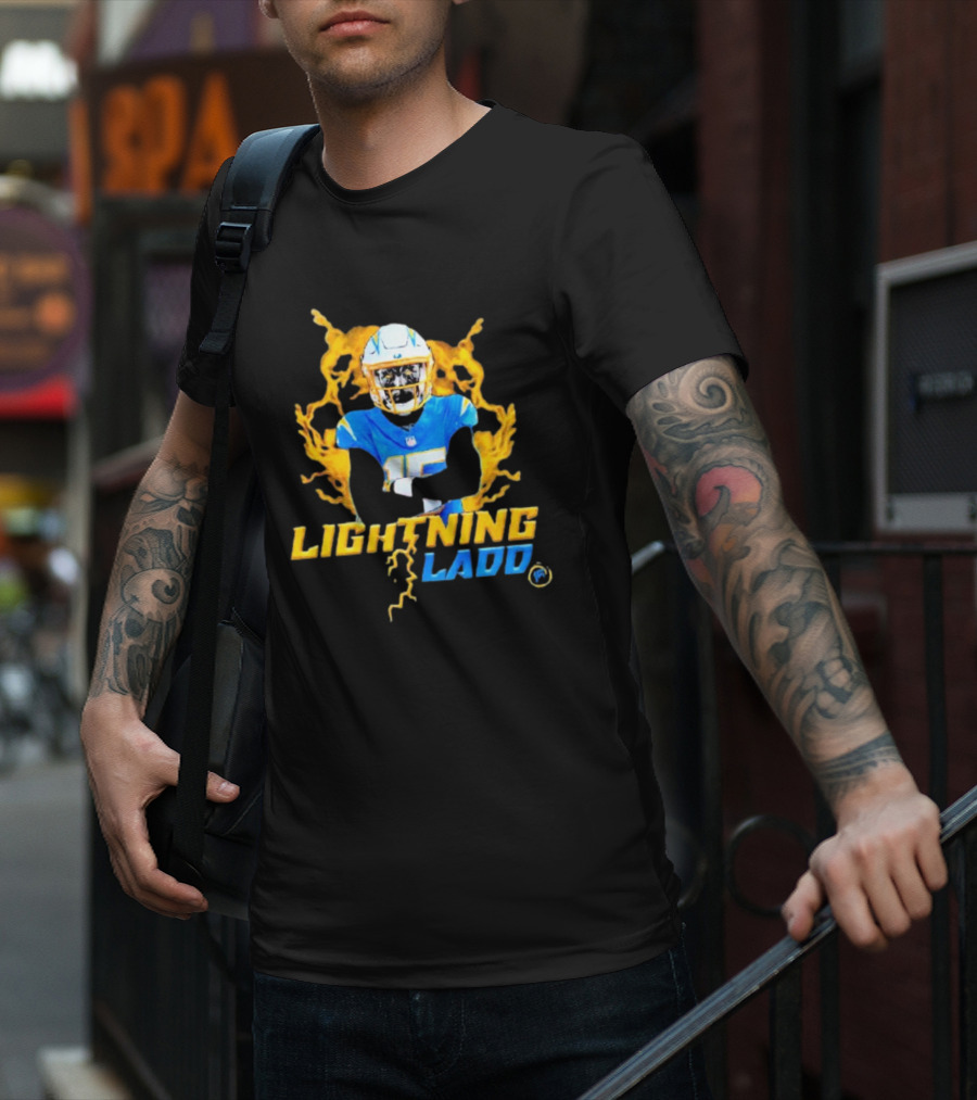 Lightning Ladd Bold Blue Football Power Charge T-Shirt