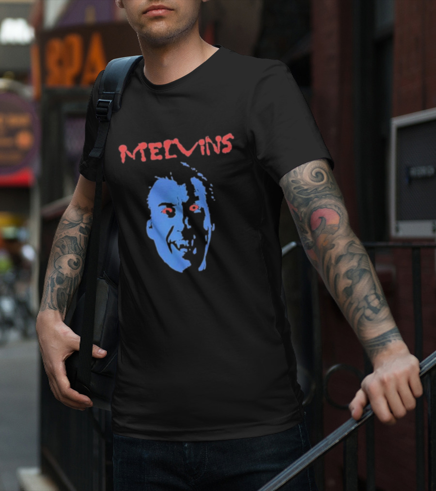 Melvins Christopher Iconic Blue Face With Red Eyes T-Shirt