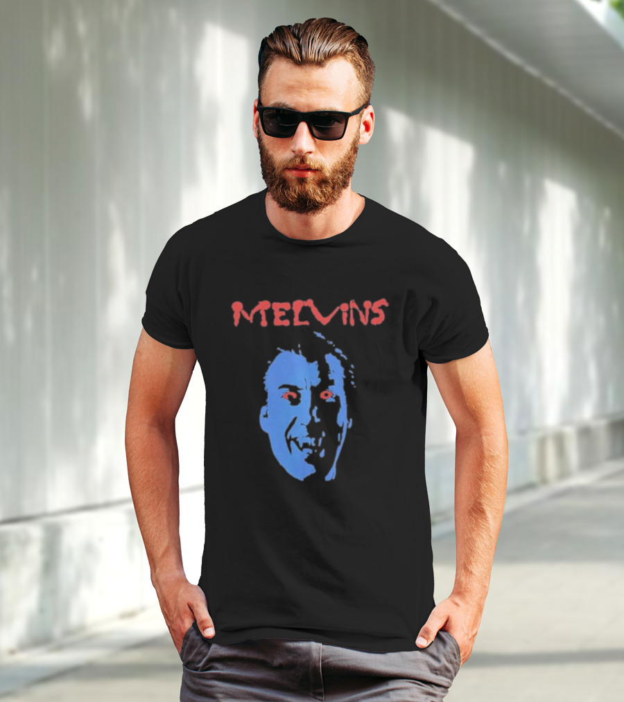 Melvins Christopher Iconic Blue Face With Red Eyes T-Shirt