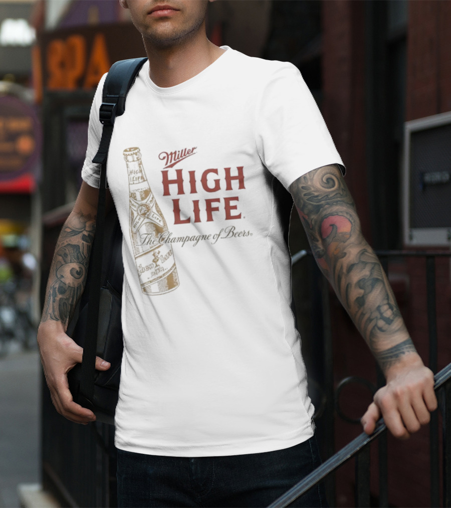 Miller High Life The Champagne Of Beers Vintage Bottle T-Shirt